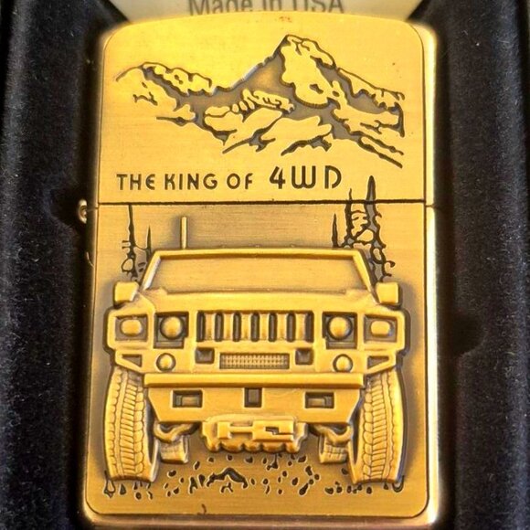 Cool Brass ArmorKing Of 4X4 Hummer 3D Emblem Zippo Lighter